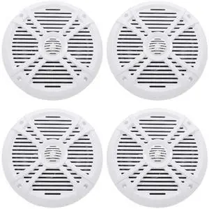 RMSTS80W 8-in 2000-Watt 2-Way White Waterproof Marine Boat Speakers with 1-in PEI Dome Tweeters, Polypropylene Cones, Rubber Surrounds, 4-Piece RMSTS80W 8-in 2000-Watt 2-Way White Waterproof Marine Boat Speakers with 1-in PEI Dome Tweeters, Polypropylene Cones, Rubber Surrounds, 4-Piece