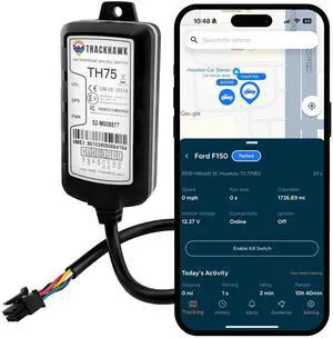 TH75 Waterproof GPS Tracker - Real-Time Tracking for Vehicles, Boats, Motorcycles, ATVs & Equipment, Live Location Updates, Theft Protection, Driver Behavior Monitoring, Subscription Needed TH75 Waterproof GPS Tracker - Real-Time Tracking for Vehicles, Boats, Motorcycles, ATVs & Equipment, Live Location Updates, Theft Protection, Driver Behavior Monitoring, Subscription Needed