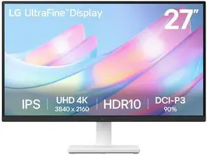 27US500-W Ultrafine Monitor 27-Inch 4K UHD (3840x2160) HDR10 IPS Borderless Design Reader Mode Flicker Safe Switch App HDMI DisplayPort - White 27US500-W Ultrafine Monitor 27-Inch 4K UHD (3840x2160) HDR10 IPS Borderless Design Reader Mode Flicker Safe Switch App HDMI DisplayPort - White