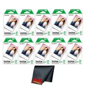 Instax Mini Instant Camera Film (200 Photo Exposure) Bundle with 6AVE Microfiber Cleaning Cloth Instax Mini Instant Camera Film (200 Photo Exposure) Bundle with 6AVE Microfiber Cleaning Cloth