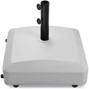 123lb Capacity Fillable Mobile Umbrella Base Heavy Duty Market Stand for Patio, Deck, Poolside w/ 4 Wheels, 2 Locks, 2 Knobs, Wind-Resistant Design - Gray 123lb Capacity Fillable Mobile Umbrella Base Heavy Duty Market Stand for Patio, Deck, Poolside w/ 4 Wheels, 2 Locks, 2 Knobs, Wind-Resistant Design - Gray