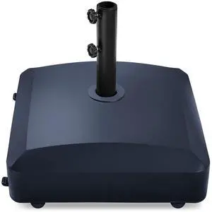 123lb Capacity Fillable Mobile Umbrella Base Heavy Duty Market Stand for Patio, Deck, Poolside w/ 4 Wheels, 2 Locks, 2 Knobs, Wind-Resistant Design - Navy Blue 123lb Capacity Fillable Mobile Umbrella Base Heavy Duty Market Stand for Patio, Deck, Poolside w/ 4 Wheels, 2 Locks, 2 Knobs, Wind-Resistant Design - Navy Blue