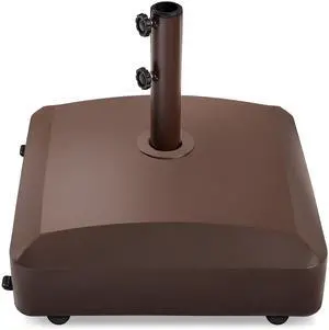 123lb Capacity Fillable Mobile Umbrella Base Heavy Duty Market Stand for Patio, Deck, Poolside w/ 4 Wheels, 2 Locks, 2 Knobs, Wind-Resistant Design - Bronze 123lb Capacity Fillable Mobile Umbrella Base Heavy Duty Market Stand for Patio, Deck, Poolside w/ 4 Wheels, 2 Locks, 2 Knobs, Wind-Resistant Design - Bronze
