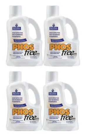 Phosfree, 3 L, 4 Pack, Phosphate Remover, Quick and Easy to Use, Improves Filter Performance, Reduces Pool Maintenance Phosfree, 3 L, 4 Pack, Phosphate Remover, Quick and Easy to Use, Improves Filter Performance, Reduces Pool Maintenance