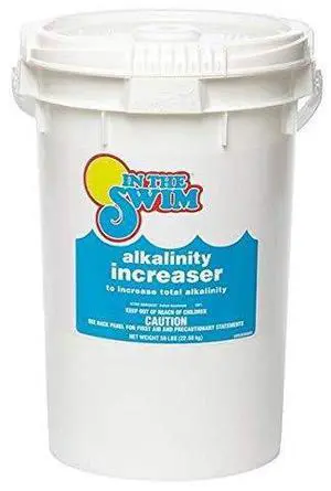 Alkalinity Increaser for Swimming Pools - Raises Alkalinity and Balances pH Levels in Your Swimming Pool Water - 100% Sodium Bicarbonate - 50 Pounds Alkalinity Increaser for Swimming Pools - Raises Alkalinity and Balances pH Levels in Your Swimming Pool Water - 100% Sodium Bicarbonate - 50 Pounds