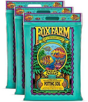 Ocean Forest Potting Soil for Container Gardens - Light, Aerated Texture with Fish Meal, Crab Meal, Earthworm Castings - Houseplant Potting Mix for Seedlings & Plant Starts - 2 x 12 Quart Ocean Forest Potting Soil for Container Gardens - Light, Aerated Texture with Fish Meal, Crab Meal, Earthworm Castings - Houseplant Potting Mix for Seedlings & Plant Starts - 2 x 12 Quart