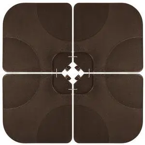 4-Piece 155lb Capacity Heavy-Duty Cantilever Offset Patio Umbrella Stand Square Base Plate Set w/ Easy-Fill Spouts for Water or Sand - Brown 4-Piece 155lb Capacity Heavy-Duty Cantilever Offset Patio Umbrella Stand Square Base Plate Set w/ Easy-Fill Spouts for Water or Sand - Brown