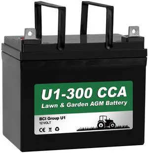 Lawn Garden AGM Battery, 12V 300CCA BCI Group U1 SLA Starting Battery for Lawn, Tractors and Mowers, Compatible with John Deere, Toro, Cub Cadet, and Craftsman Lawn Garden AGM Battery, 12V 300CCA BCI Group U1 SLA Starting Battery for Lawn, Tractors and Mowers, Compatible with John Deere, Toro, Cub Cadet, and Craftsman