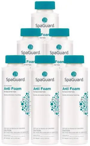 Spa Anti-Foam for Spas & Hot Tubs, 1 pt, Pack of 6, Quickly Eliminates Foaming, Fast-Acting Water Treatment Spa Anti-Foam for Spas & Hot Tubs, 1 pt, Pack of 6, Quickly Eliminates Foaming, Fast-Acting Water Treatment