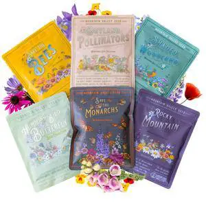 Mountain Valley Seed Co Wildflower Seeds Collection - 500,000+ Bulk Seeds | 6 Wildflower Mixes Including Hummingbird, Butterfly, Monarch, Bee, Shaded Woodland, Rocky Mountain, and Dryland Pollinators Mountain Valley Seed Co Wildflower Seeds Collection - 500,000+ Bulk Seeds | 6 Wildflower Mixes Including Hummingbird, Butterfly, Monarch, Bee, Shaded Woodland, Rocky Mountain, and Dryland Pollinators