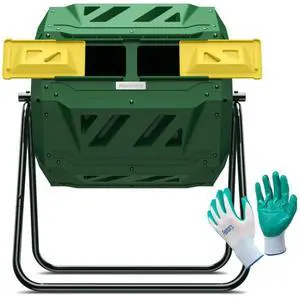 Compost Tumbler Bin Composter Dual Chamber 43 Gallon (Bundled with Pearson's Gardening Gloves) Compost Tumbler Bin Composter Dual Chamber 43 Gallon (Bundled with Pearson's Gardening Gloves)