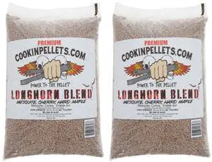 40-Pound Longhorn Blend Premium Natural Grill Smoker Smoking Mesquite/Cherry/Maple Hardwood Wood Pellets, (2 Pack) 40-Pound Longhorn Blend Premium Natural Grill Smoker Smoking Mesquite/Cherry/Maple Hardwood Wood Pellets, (2 Pack)