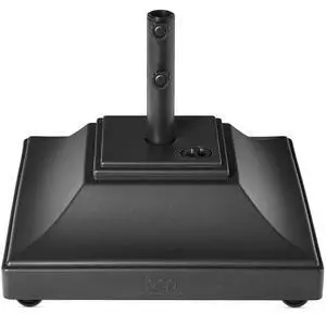 Fillable Mobile Umbrella Base, Heavy Duty Base, Square Tiered Market Stand for Patio, Deck, Outdoor w/ 4 Wheels, 2 Locks, 2 Knobs, 120lb Capacity - Black Fillable Mobile Umbrella Base, Heavy Duty Base, Square Tiered Market Stand for Patio, Deck, Outdoor w/ 4 Wheels, 2 Locks, 2 Knobs, 120lb Capacity - Black