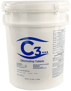 3" Stabilized Chlorine Tablets for Swimming Pools | Easy to Use | for Above Ground or Inground Pool | Individually Wrapped Chlorinating Tabs | Slow Dissolving | 25 lbs 3" Stabilized Chlorine Tablets for Swimming Pools | Easy to Use | for Above Ground or Inground Pool | Individually Wrapped Chlorinating Tabs | Slow Dissolving | 25 lbs