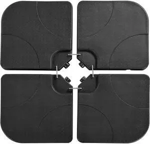 4-Piece 200lb Cantilever Offset Filled with Water or Sand Umbrella Base Patio Market Stand with U Locking Square Shaped, Black 4-Piece 200lb Cantilever Offset Filled with Water or Sand Umbrella Base Patio Market Stand with U Locking Square Shaped, Black
