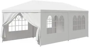 10' x 20' Outdoor White Waterproof Gazebo Canopy Tent with Removable Sidewalls Windows Heavy Duty Tent for Party Wedding Events Beach BBQ 10' x 20' Outdoor White Waterproof Gazebo Canopy Tent with Removable Sidewalls Windows Heavy Duty Tent for Party Wedding Events Beach BBQ