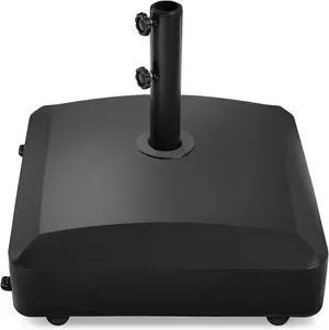 123lb Capacity Fillable Mobile Umbrella Base Heavy Duty Market Stand for Patio, Deck, Poolside w/ 4 Wheels, 2 Locks, 2 Knobs, Wind-Resistant Design - Navy Black 123lb Capacity Fillable Mobile Umbrella Base Heavy Duty Market Stand for Patio, Deck, Poolside w/ 4 Wheels, 2 Locks, 2 Knobs, Wind-Resistant Design - Navy Black