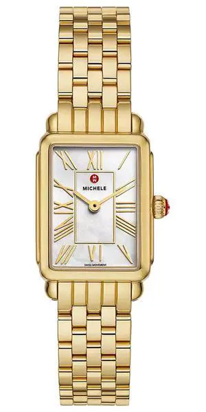 Michele Deco Park Rectangle Mother-of-Pearl Dial 18K Gold-Plated Steel Womens Watch MWW06E000146 Michele Deco Park Rectangle Mother-of-Pearl Dial 18K Gold-Plated Steel Womens Watch MWW06E000146