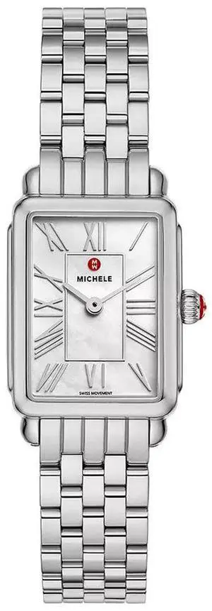 Michele Deco Park Rectangle Mother-of-Pearl Dial Stainless Steel Womens Watch MWW06E000144 Michele Deco Park Rectangle Mother-of-Pearl Dial Stainless Steel Womens Watch MWW06E000144