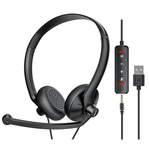 USB Headset with Microphone for PC Laptop - Wired Computer Headphones with Noise Cancelling Microphone for Home Office Online Class Skype Zoom Meetings,in Line Mute Controls USB Headset with Microphone for PC Laptop - Wired Computer Headphones with Noise Cancelling Microphone for Home Office Online Class Skype Zoom Meetings,in Line Mute Controls
