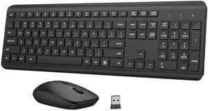 Wireless Keyboard and Mouse Combo, Full-Size Silent Ergonomic Keyboard and Optical Mouse, Long Battery Life, 2.4GHz Lag-Free Cordless Mice Keyboard for Computer, Mac, Laptop, PC, Windows Wireless Keyboard and Mouse Combo, Full-Size Silent Ergonomic Keyboard and Optical Mouse, Long Battery Life, 2.4GHz Lag-Free Cordless Mice Keyboard for Computer, Mac, Laptop, PC, Windows