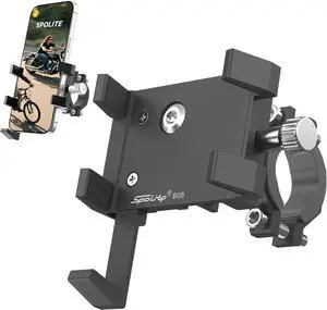 Aluminum Phone Holder for BikeUniversal Bike Cell Phone Holder Fits All Phones 4-7",Waterproof & Shockproof Motorcycle Phone Mount,360° Rotation Bicycle Phone Mount for E-Bike,Scooter,ATV Aluminum Phone Holder for BikeUniversal Bike Cell Phone Holder Fits All Phones 4-7",Waterproof & Shockproof Motorcycle Phone Mount,360° Rotation Bicycle Phone Mount for E-Bike,Scooter,ATV