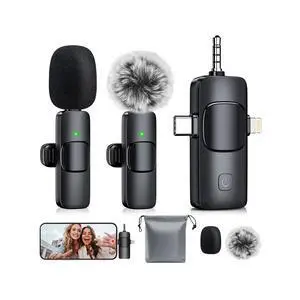3-in-1 Mini Microphone for iPhone: Wireless Lavalier Microphones for iOS/Android/Camera - Noise Reduction Lapel Mic, Clip on Mic for Video Recording Vlog, YouTube 3-in-1 Mini Microphone for iPhone: Wireless Lavalier Microphones for iOS/Android/Camera - Noise Reduction Lapel Mic, Clip on Mic for Video Recording Vlog, YouTube