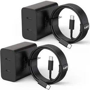 45W USB C Fast Charger for Samsung,2Pack Dual Port USB C Charging Block with 6.6Feet USBC to USBC Charger Cable Fast Charging for Samsung Galaxy S25,S25 Ultra,S25+,S24 Ultra,S24,S24+,S23,S22,S21,S20 45W USB C Fast Charger for Samsung,2Pack Dual Port USB C Charging Block with 6.6Feet USBC to USBC Charger Cable Fast Charging for Samsung Galaxy S25,S25 Ultra,S25+,S24 Ultra,S24,S24+,S23,S22,S21,S20