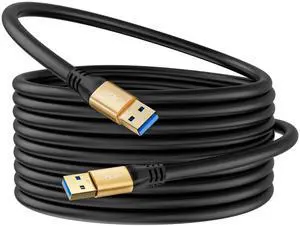 Extra Long USB 3.0 A to A Cable 25FT, 5Gbps High Speed, Type A Male to Male Data Transfer Cord, Compatible with Hard Drive, Laptop Cooler, TV, DVD Player, USB Hub, Projector and More Extra Long USB 3.0 A to A Cable 25FT, 5Gbps High Speed, Type A Male to Male Data Transfer Cord, Compatible with Hard Drive, Laptop Cooler, TV, DVD Player, USB Hub, Projector and More