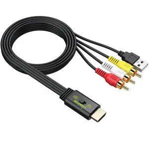 RCA to HDMI Converter, 1080P AV to HDMI Converter, 16:9/4:3 Conversion Mini Composite CVBS Audio Video Adapter Supports PAL/NTSC for Wii/PS1/PS2/N64 (Male) RCA to HDMI Converter, 1080P AV to HDMI Converter, 16:9/4:3 Conversion Mini Composite CVBS Audio Video Adapter Supports PAL/NTSC for Wii/PS1/PS2/N64 (Male)