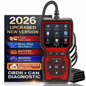 Professional OBD2 V519 Scanner - 2026 Upgraded OBDII + CAN Code Reader, Live Data, Battery Test, 40000+ DTC Library, I/M Readiness, Check Engine Light & Smog Test - All Vehicles After 1996 Professional OBD2 V519 Scanner - 2026 Upgraded OBDII + CAN Code Reader, Live Data, Battery Test, 40000+ DTC Library, I/M Readiness, Check Engine Light & Smog Test - All Vehicles After 1996