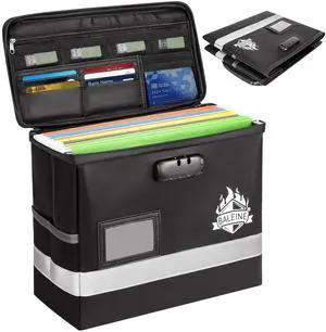 Fireproof Document Box with Lock, Portable Fireproof Document Bag Waterproof Fire Proof File Boxes for Documents, File Organizer Box for Important Paperwork (Black, 12.5''x10.5''x6'') Fireproof Document Box with Lock, Portable Fireproof Document Bag Waterproof Fire Proof File Boxes for Documents, File Organizer Box for Important Paperwork (Black, 12.5''x10.5''x6'')