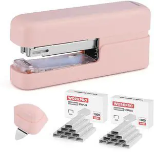 2-in-1 Stapler with Staples, Pink Stapler with Staple Remover, 40 Sheet Capacity, Flat Clinch, Storage Space, Includes 2000 Standard Staples - Non-Slip Office Staplers for Desk, Pink Ribbon 2-in-1 Stapler with Staples, Pink Stapler with Staple Remover, 40 Sheet Capacity, Flat Clinch, Storage Space, Includes 2000 Standard Staples - Non-Slip Office Staplers for Desk, Pink Ribbon