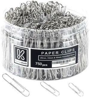 750 Paper Clips Assorted Sizes Small, Medium and Large Paper Clips for Paperwork Ideal for Home, School and Office Use (Assorted, Silver) 750 Paper Clips Assorted Sizes Small, Medium and Large Paper Clips for Paperwork Ideal for Home, School and Office Use (Assorted, Silver)