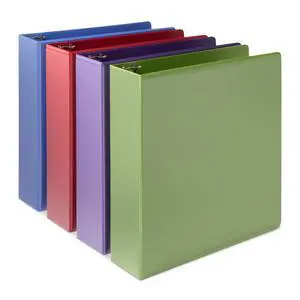 3 Ring Binder, 2 inch Round Rings, Holds 375 Sheets, Two Interior Pockets, Assorted Colors, 4-Pack 3 Ring Binder, 2 inch Round Rings, Holds 375 Sheets, Two Interior Pockets, Assorted Colors, 4-Pack