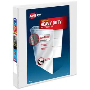 Heavy-Duty View 3 Ring Binder, 1" One Touch EZD Rings, 275-Sheet Capacity, 1.4 Inch Wide Spine, Great for Home, School Supplies, Office, or Organization Needs, 1 White Binder (79199) Heavy-Duty View 3 Ring Binder, 1" One Touch EZD Rings, 275-Sheet Capacity, 1.4 Inch Wide Spine, Great for Home, School Supplies, Office, or Organization Needs, 1 White Binder (79199)
