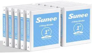 1 Inch Binders 3 Ring 10 Pack Bulk, PVC-Free Clear View 1" Binders (Fits 8.5x11 Inches) for School, Office & Home Use, White 1 Inch Binders 3 Ring 10 Pack Bulk, PVC-Free Clear View 1" Binders (Fits 8.5x11 Inches) for School, Office & Home Use, White