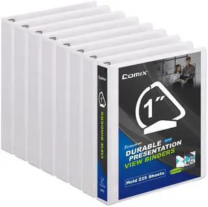 Sturdy 3-Ring-Binder 1-inch D Ring Binders, 2.4mm-Thick, Hold 225 Sheets of 8.5" x 11" Paper, 8 Pack (White) Sturdy 3-Ring-Binder 1-inch D Ring Binders, 2.4mm-Thick, Hold 225 Sheets of 8.5" x 11" Paper, 8 Pack (White)