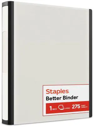 Heavy-Duty 1-Inch D-Ring Binder, White Large View 3-Ring Binder, Holds Up to 275 Sheets for School & Office Heavy-Duty 1-Inch D-Ring Binder, White Large View 3-Ring Binder, Holds Up to 275 Sheets for School & Office