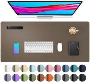Leather Desk Pad Protector, Office Mat, Large Mouse Pad, Non-Slip PU Leather Blotter, Laptop Desk Pad, Waterproof Writing Pad for Office and Home (Coffee, 31.5" x 15.7") Leather Desk Pad Protector, Office Mat, Large Mouse Pad, Non-Slip PU Leather Blotter, Laptop Desk Pad, Waterproof Writing Pad for Office and Home (Coffee, 31.5" x 15.7")