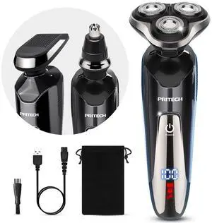 Electric Razor for Men - Rechargeable Electric Shaver for Men, Waterproof Wet Dry Cordless Razor with Nose Hair Trimmer and Sideburns Trimmer Electric Razor for Men - Rechargeable Electric Shaver for Men, Waterproof Wet Dry Cordless Razor with Nose Hair Trimmer and Sideburns Trimmer
