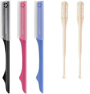 Facial Razors Kit for Women & Men - 3 Eyebrow Razors + 2 360° Rotating Nose Hair Trimmers with Ear Picks - Trimmer for Men, Nose Hair Remover - Travel Grooming Set for Sensitive Skin Facial Razors Kit for Women & Men - 3 Eyebrow Razors + 2 360° Rotating Nose Hair Trimmers with Ear Picks - Trimmer for Men, Nose Hair Remover - Travel Grooming Set for Sensitive Skin