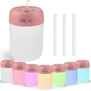 Portable Small Humidifier, 650ml Colorful Mini Humidifier for Bedroom, Office Desktop, Baby Room, Plants, Cool Mist Humidifiers(Deep Pink) Portable Small Humidifier, 650ml Colorful Mini Humidifier for Bedroom, Office Desktop, Baby Room, Plants, Cool Mist Humidifiers(Deep Pink)