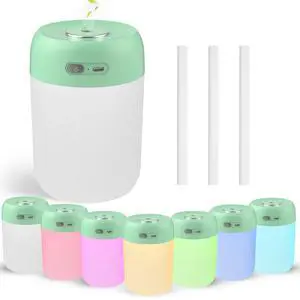 Portable Small Humidifier, 650ml Colorful Mini Humidifier for Bedroom, Office Desktop, Baby Room, Plants, Cool Mist Humidifiers(Green) Portable Small Humidifier, 650ml Colorful Mini Humidifier for Bedroom, Office Desktop, Baby Room, Plants, Cool Mist Humidifiers(Green)