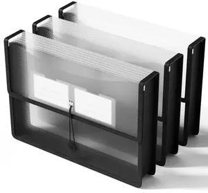 Plastic Expanding File Folders, Transparent Envelopes with Elastic Closure, No Dividers, Large Capacity, Fits Letter/A4 Size, for Home, Office, School, Tax, Bill Organization - 3 Pack Plastic Expanding File Folders, Transparent Envelopes with Elastic Closure, No Dividers, Large Capacity, Fits Letter/A4 Size, for Home, Office, School, Tax, Bill Organization - 3 Pack