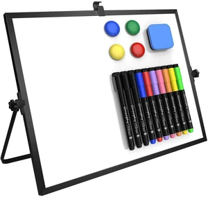 White Board with Stand, Small Dry Erase Board, 16"x12" Magnetic Whiteboard Double-Sided Dry Erase Board with Stand, Desktop Whiteboard Easel, Portable White board Dry Erase for Office, Home, Black White Board with Stand, Small Dry Erase Board, 16"x12" Magnetic Whiteboard Double-Sided Dry Erase Board with Stand, Desktop Whiteboard Easel, Portable White board Dry Erase for Office, Home, Black