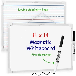 Dry Erase Board 11x14 Magnetic Whiteboard with Marker Double Sided | Double-Sided Whiteboard with Blank and Lined Sides for Drawing, Math, and Notes, Portable Hanging Board for Kids, Classroom Dry Erase Board 11x14 Magnetic Whiteboard with Marker Double Sided | Double-Sided Whiteboard with Blank and Lined Sides for Drawing, Math, and Notes, Portable Hanging Board for Kids, Classroom