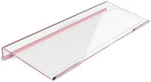 Ergonomic Computer Keyboard Stand - 17 Inch Clear Acrylic Keyboard Riser for Desk Tilted Keyboard Holder Tray with Memo Board & Pink Non-Slip Strip for Home Office Easy Typing & Working Ergonomic Computer Keyboard Stand - 17 Inch Clear Acrylic Keyboard Riser for Desk Tilted Keyboard Holder Tray with Memo Board & Pink Non-Slip Strip for Home Office Easy Typing & Working