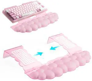 Pink Acrylic Keyboard Stand with Wrist RestDetachable/Adjustable Width Pink Acrylic Keyboard Stand with Wrist RestDetachable/Adjustable Width