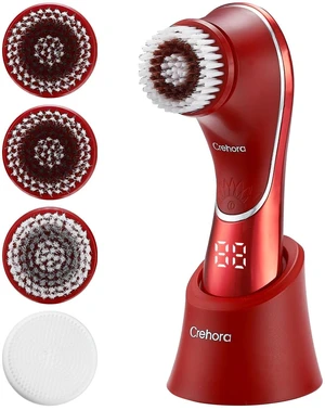 Facial Cleansing Brush, Rechargeable Face Scrubber, IPX7 Waterproof | Electric Spin Cleanser Device for Exfoliating with 4 Brush Heads, Massaging and Deep Cleansing,Removing Blackheads Facial Cleansing Brush, Rechargeable Face Scrubber, IPX7 Waterproof | Electric Spin Cleanser Device for Exfoliating with 4 Brush Heads, Massaging and Deep Cleansing,Removing Blackheads